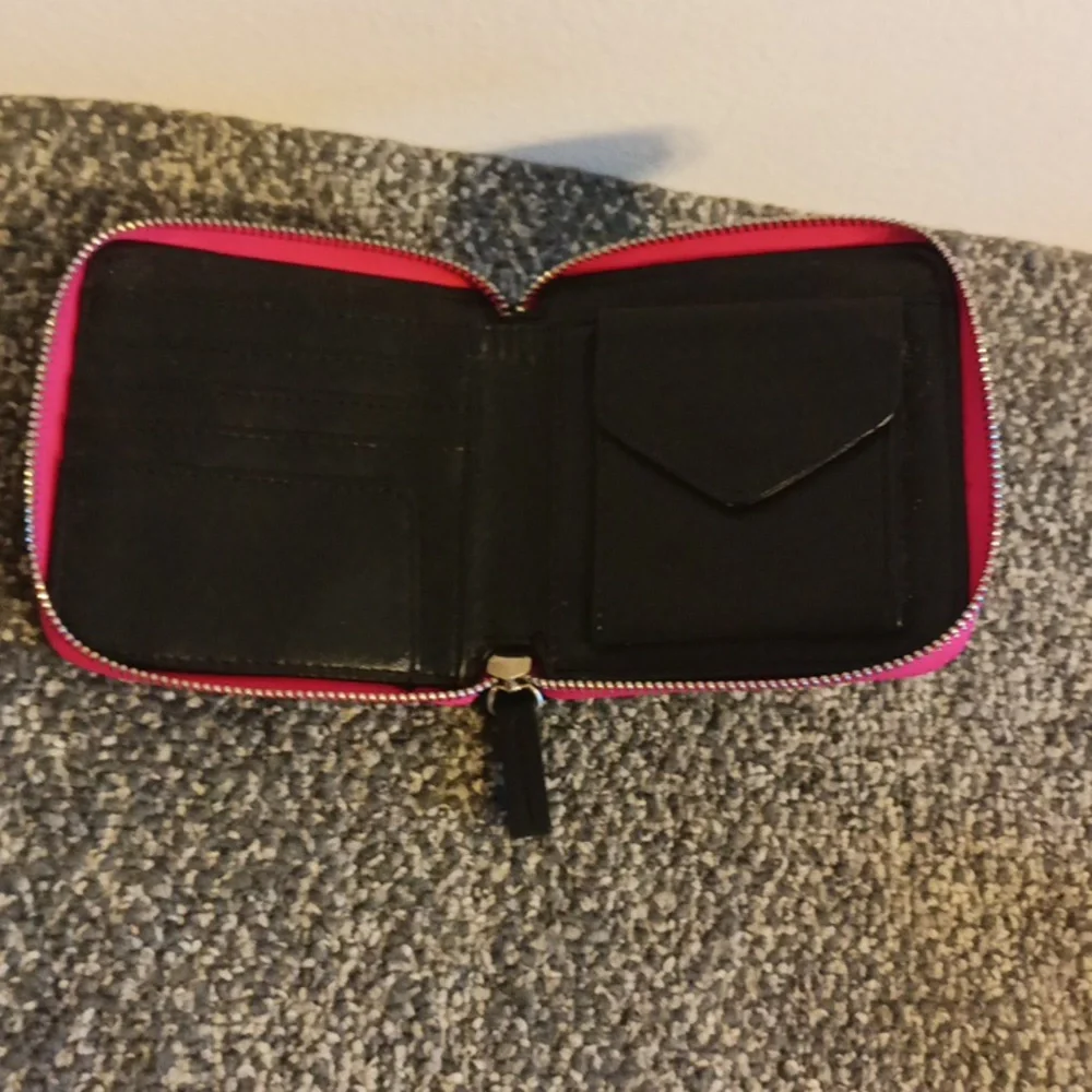 Nine West Pink and black soft leather like wallet